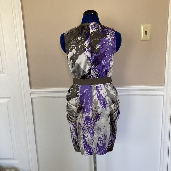 nine west womens 2p purple grey sheath dress belte - Picture 2 of 4